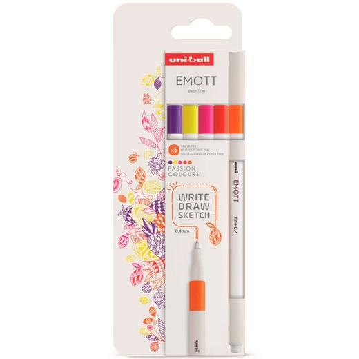 Uni-Ball Emott Rotuladores de Escritura y Dibujo Colores Pasión Estuche 5 Ud Uni-Ball Emott Rotuladores de Escritura y Dibujo Colores Pasión Estuche 5 Ud