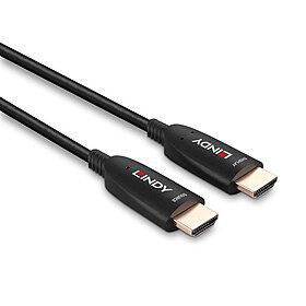 Lindy Cable HDMI 8K60 de Fibra Óptica Híbrida, 10m, Soporte para HDMI 2.1, HDR Dinámico, eARC y VRR para Gaming y Cine Profesional