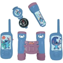 Lexibook Kit Aventurero con Walkie Talkies Stitch, Kikare, Brújula y Linterna para Niños