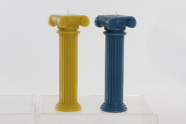 DKD Home Decor Velas de Columna de Cera de Parafina Surtido Amarillo y Azul
