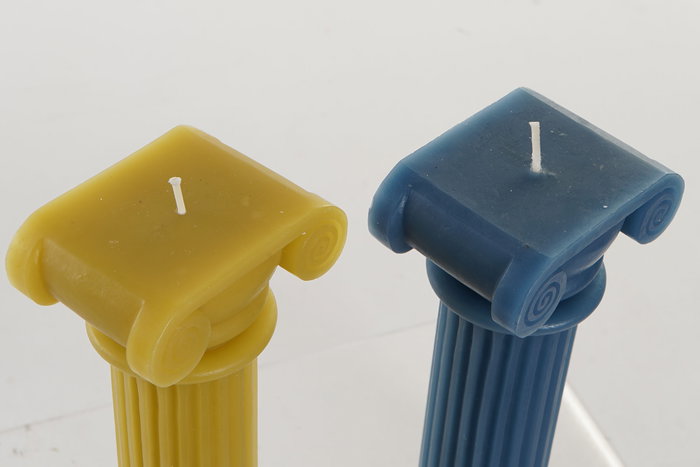DKD Home Decor Velas de Columna de Cera de Parafina Surtido Amarillo y Azul