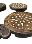 DKD Home Decor Centro de Mesa de Teca y Hueso con Taracea Antiguo Surtido