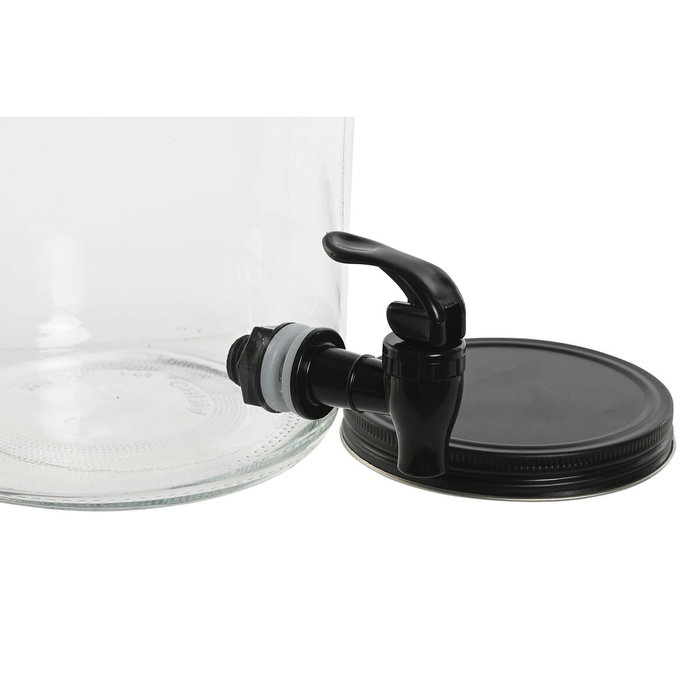 DKD Home Decor Set de 2 Dispensadores de Bebidas Básicos Negro 3,5l