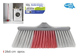Inde Escoba Maxisoft Gris/Rojo Supernet 9 cm (Ancho) x 11.9 cm (Alto) x 34 cm (Largo) (12 Unidades)
