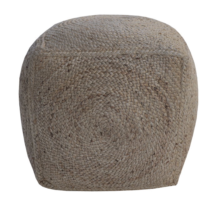 DKD Home Decor Reposapiés Boho Hecho a Mano de Yute Natural 45x45x45 cm - Pack de 2 Unidades