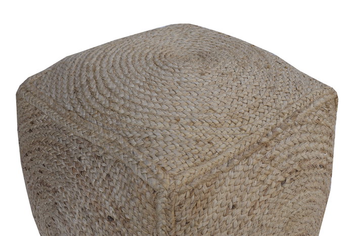 DKD Home Decor Reposapiés Boho Hecho a Mano de Yute Natural 45x45x45 cm - Pack de 2 Unidades