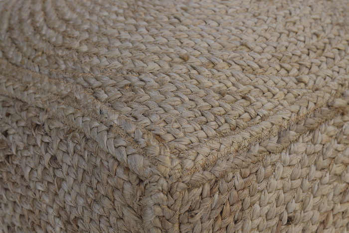 DKD Home Decor Reposapiés Boho Hecho a Mano de Yute Natural 45x45x45 cm - Pack de 2 Unidades