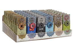 DKD Home Decor Set de 6 Conos de Incienso Surtidos con Soporte de Madera y Mandala