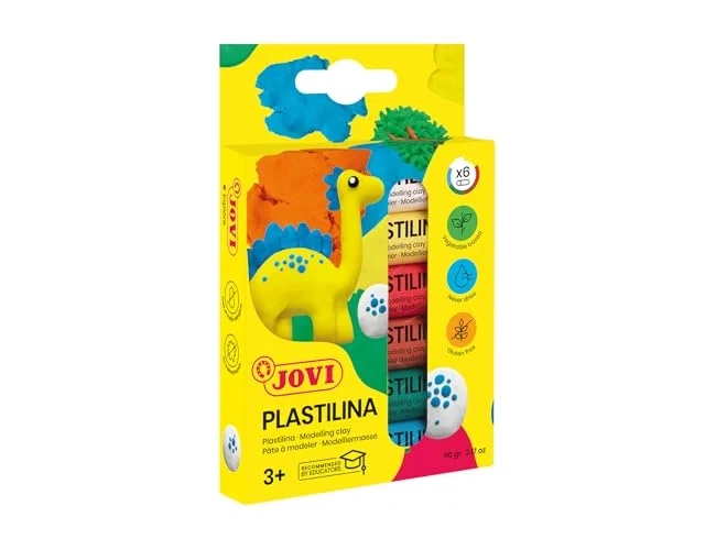 Jovi Estuche de Plastilina de 6 Barras de 15 g, Colores Surtidos