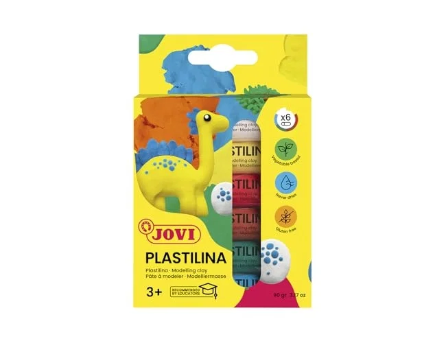 Jovi Estuche de Plastilina de 6 Barras de 15 g, Colores Surtidos