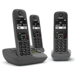 Gigaset AE690A Teléfono DECT/Analógico Inalámbrico Trio, Antracita