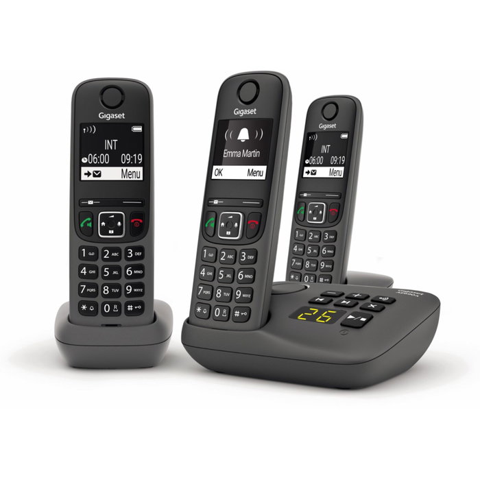 Gigaset AE690A Trio Teléfono Inalámbrico DECT/Analógico Antracita