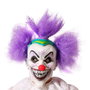 Atosa Máscara de Payaso Asesino de Halloween, Blanco con Pelo Violeta