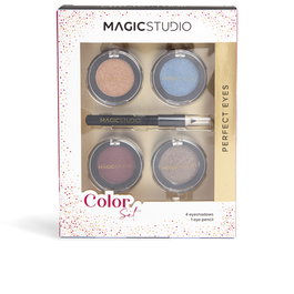 Magic Studio - Paleta de Sombras de Ojos Colorful Color, Lote de 5 Piezas (4 Sombras + 1 Lápiz)
