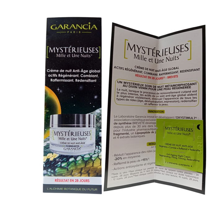 Mysterieuses Mille et Une Nuits, Antienvejecimiento, Noche, Crema, Para la cara, 1 ml *Muestra Mysterieuses Mille et Une Nuits, Antienvejecimiento, Noche, Crema, Para la cara, 1 ml *Muestra