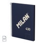 Milan Cuaderno A5 Tapa Dura Espiral 80 Hojas 95 Gr Azul Marino 57151E80B