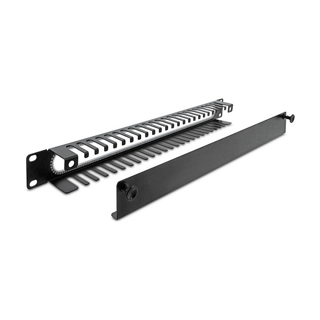 DeLOCK 67277 Panel de gestión de cables 1U Negro