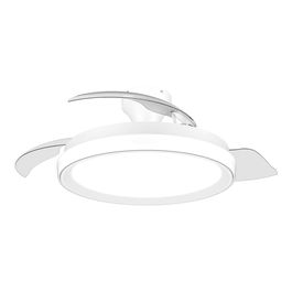 Philips Bliss - Ventilador de Techo Led Aspas Retráctiles, 3 CCT, Motor DC 28W + 35W, Blanco, Ø106 cm