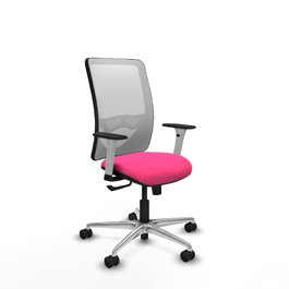 PIQUERAS Y CRESPO Silla de oficina Zulema Rosa y Blanca con Mecanismo Sincro