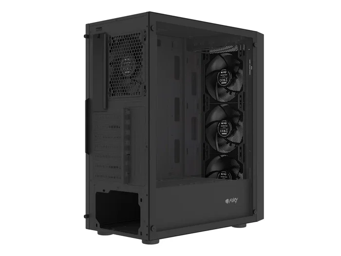 Fury Shobo SH8F Torre Midi Tower Negra con Ventana Sin Fuente 4 Ventiladores 120mm