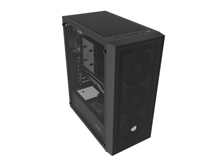 Fury Shobo SH8F Torre Midi Tower Negra con Ventana Sin Fuente 4 Ventiladores 120mm