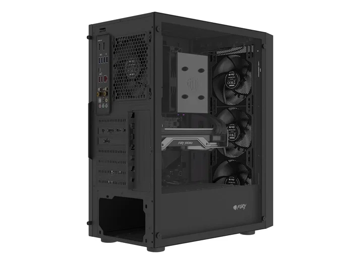 Fury Shobo SH8F Torre Midi Tower Negra con Ventana Sin Fuente 4 Ventiladores 120mm