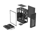 Fury Shobo SH8F Torre Midi Tower Negra con Ventana Sin Fuente 4 Ventiladores 120mm