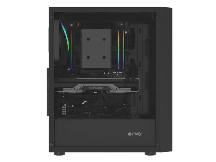 Fury Shobo SH8F Torre Midi Tower Negra con Ventana Sin Fuente 4 Ventiladores 120mm