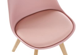 DKD Home Decor Silla Scandi Jiete basics Rosa Natural 55 x 83 x 48 cm (4 Unidades)