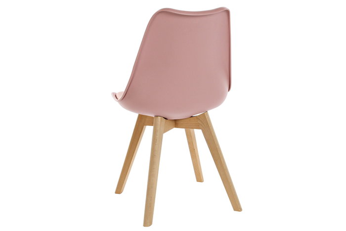 DKD Home Decor Silla Scandi Jiete basics Rosa Natural 55 x 83 x 48 cm (4 Unidades)