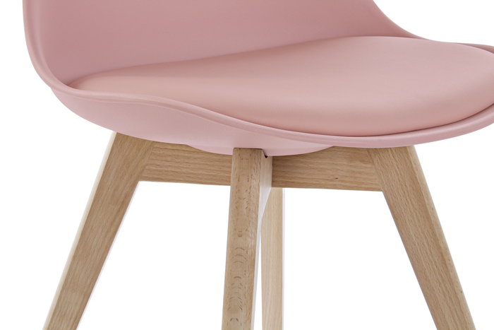 DKD Home Decor Silla Scandi Jiete basics Rosa Natural 55 x 83 x 48 cm (4 Unidades)