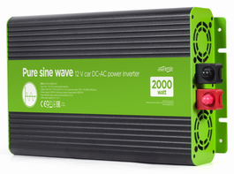 EnerGenie EG-PWC-PS2000-01 Inversor de Corriente Auto 2000 W Negro, Verde
