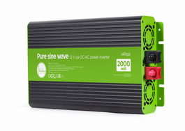 EnerGenie EG-PWC-PS2000-01 Inversor de Corriente para Coche 2000W Onda Sinusoidal Pura Negro Verde