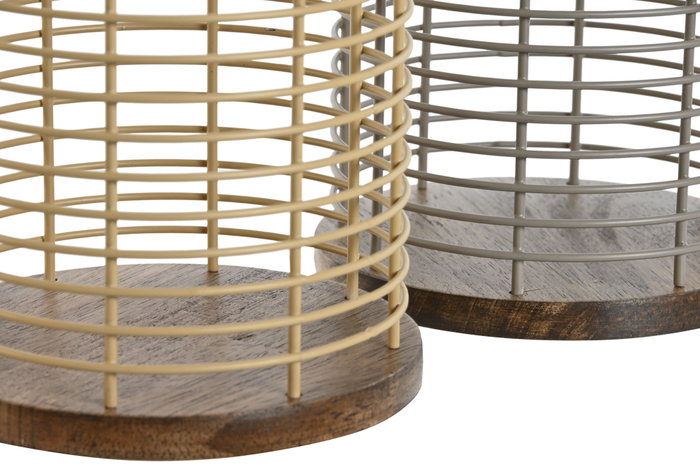 DKD Home Decor Cubertero Metal y Rubberwood Surtido de 2 Unidades