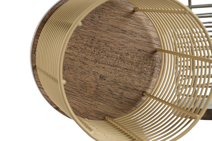 DKD Home Decor Cubertero Metal y Rubberwood Surtido de 2 Unidades
