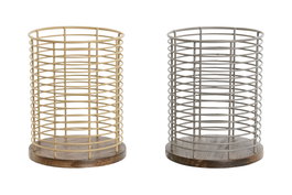 DKD Home Decor Cubertero Metal y Rubberwood Surtido de 2 Unidades