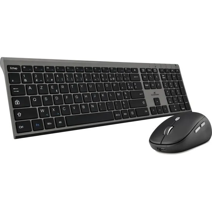 Bluestork PACK-WL-PC-BK / FR Pack Teclado y Ratón Inalámbrico Silencioso Recargable Negro Bluestork PACK-WL-PC-BK / FR Pack Teclado y Ratón Inalámbrico Silencioso Recargable Negro
