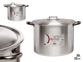 Kinvara Olla Aluminio 20L 32 Cm Apto Gas Horno Lavavajillas (Set de 2)