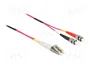 DeLOCK Cable de fibra óptica LC a ST Multimodo OM4, 2 m, Violeta