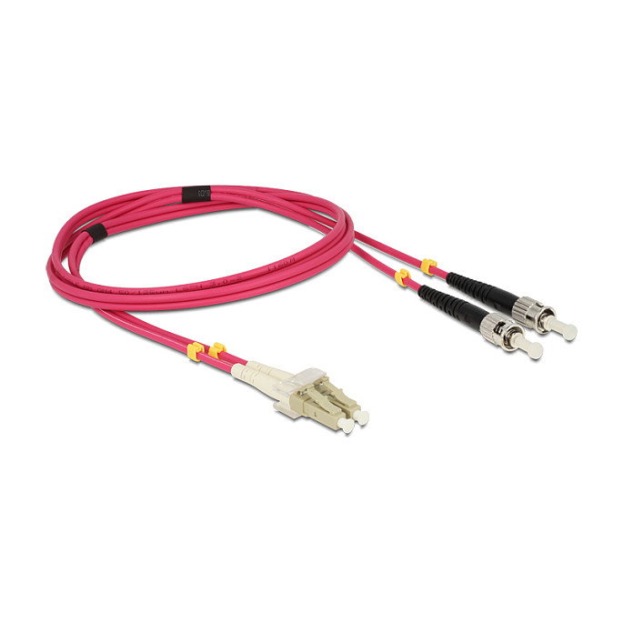 DeLOCK Cable de fibra óptica LC a ST Multimode OM4 2 m, Violeta