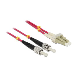 DeLOCK Cable de fibra óptica LC a ST Multimode OM4 2 m, Violeta