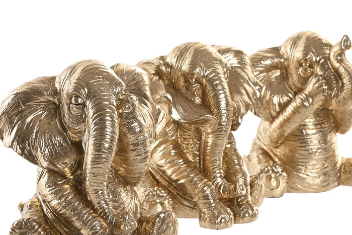 DKD Home Decor Figura de Elefante Sentado en Resina Dorado (Surtido) DKD Home Decor Figura de Elefante Sentado en Resina Dorado (Surtido)