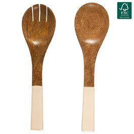 Home Deco Factory Juego de 2 Cubiertos para Servir Mirage de Madera de Mango