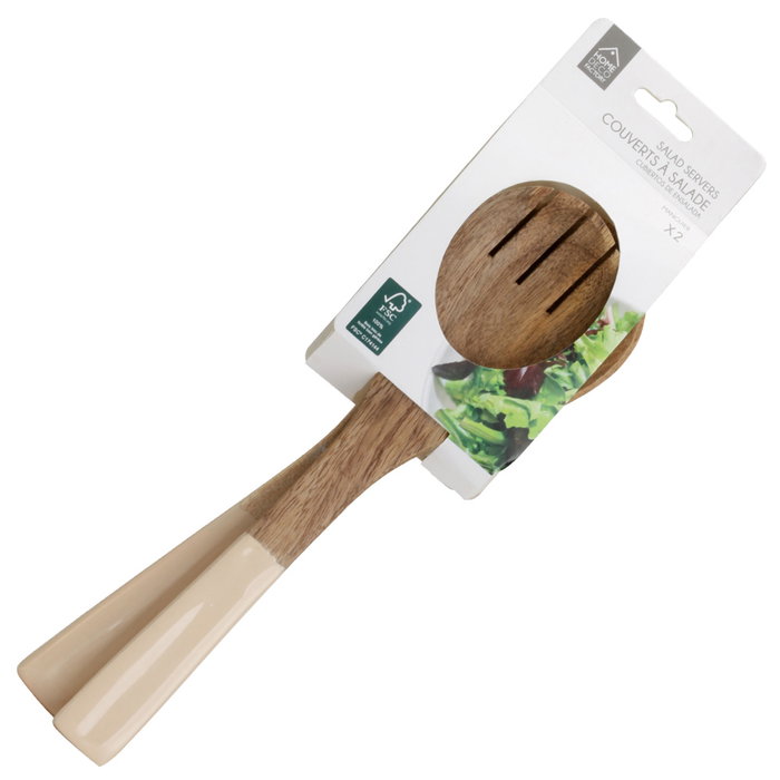 Home Deco Factory Juego de 2 Cubiertos para Servir Mirage de Madera de Mango