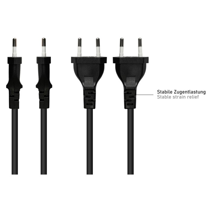 Kabelmeister Euro-Netzkabel con extremo abierto, 1,5 m, negro