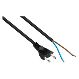 Kabelmeister Euro-Netzkabel con extremo abierto, 1,5 m, negro