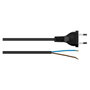 Kabelmeister Euro-Netzkabel con extremo abierto, 1,5 m, negro