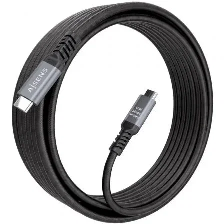 Aisens Cable USB-C A107-0992 USB 3.2 Gen 1 Tipo-C Macho a Tipo-C Macho 10m Negro 5Gbps 60W 4K@60Hz E-Marker