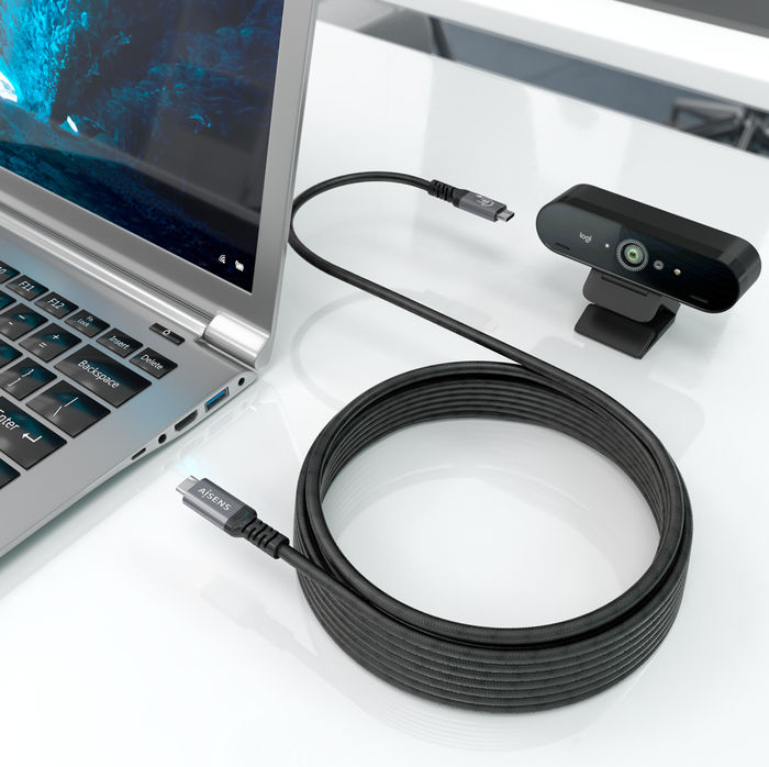 Aisens Cable USB 3.2 Gen 1 USB-C a USB-C de 10m, 60W, 5Gbps, Negro Aisens Cable USB 3.2 Gen 1 USB-C a USB-C de 10m, 60W, 5Gbps, Negro