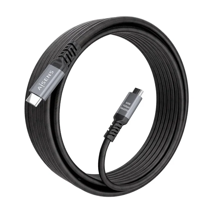 Aisens Cable USB 3.2 Gen 1 USB-C a USB-C 10m 60W 4K@60Hz Negro